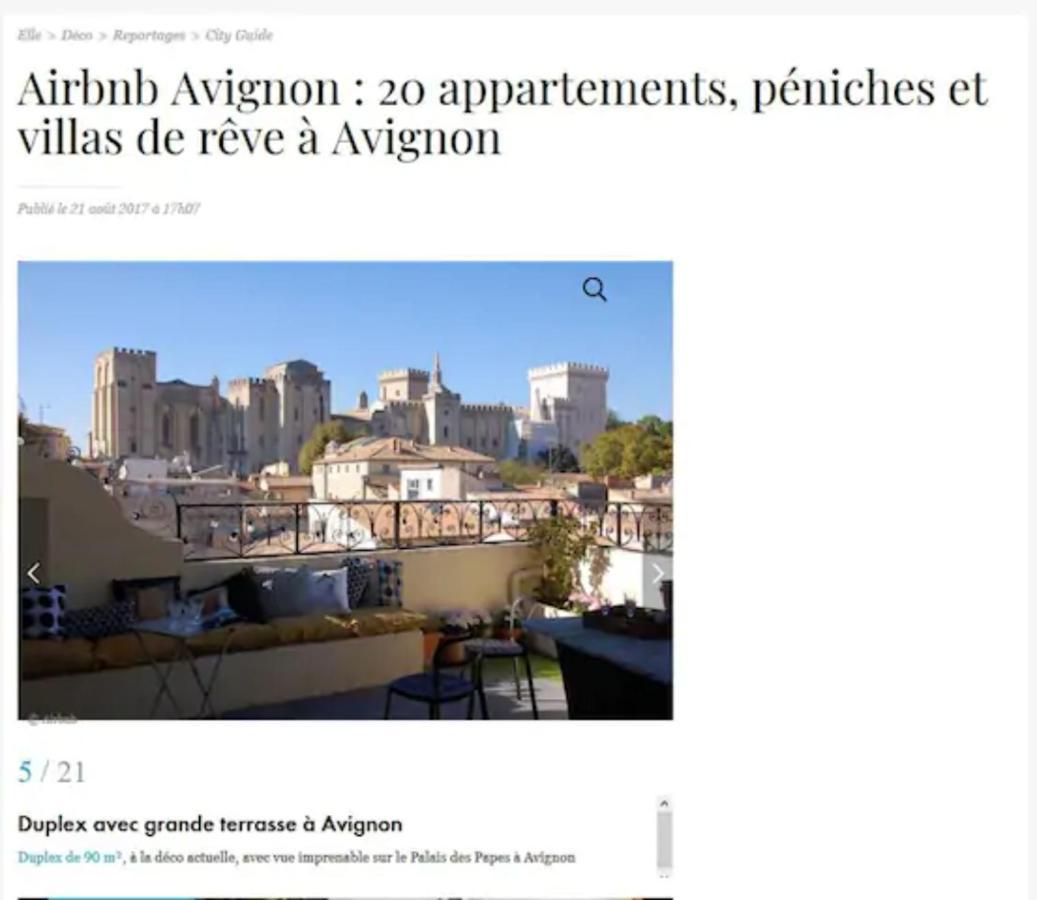 Magnifique Appartement De Charme Avec Vue Sur Le Palais Des Papes A Avignon Wifi Gratuit Exteriér fotografie